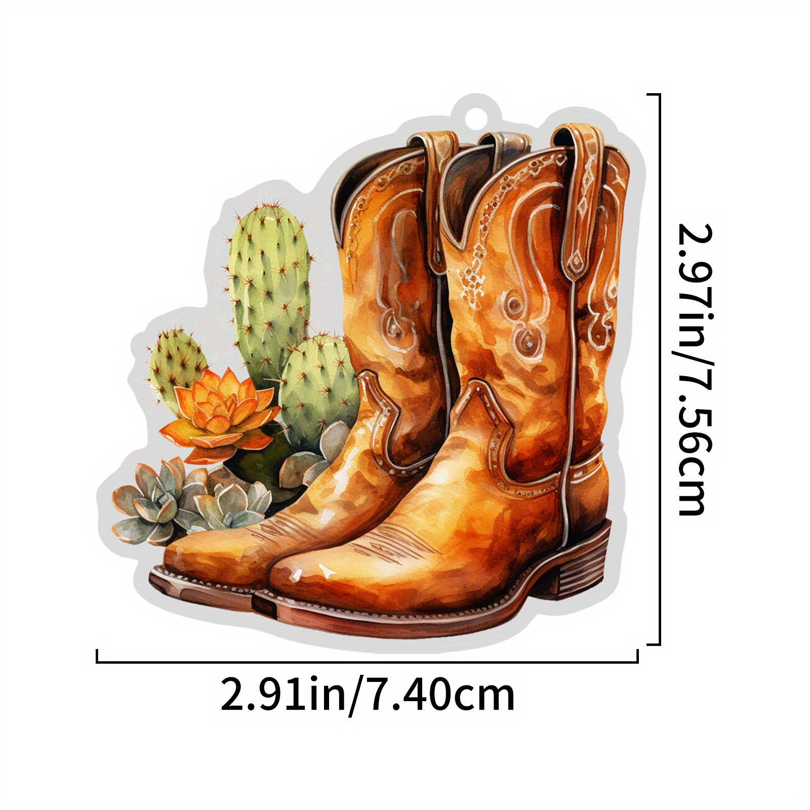 Acrylic Cowboy Boots Hat And Flowers Hanging Multifunction - Temu