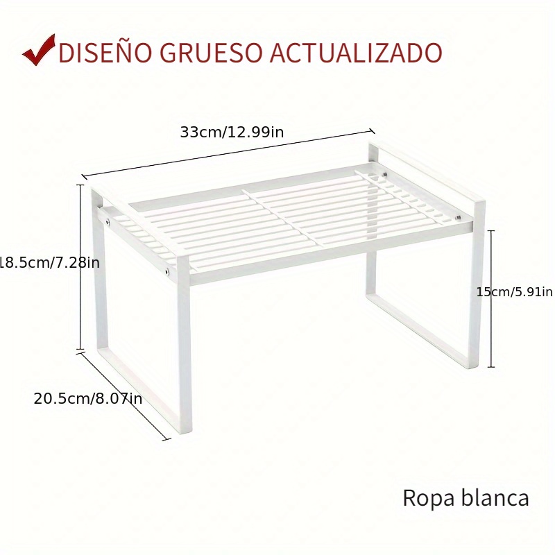  Gencuoir Organizador apilable ancho para encimera, 13 x 8.3 x  7.9 pulgadas, estantes para botellas de cocina, organización y  almacenamiento, estante de especias para mostrador, estantes, gabinete,  despensa, armario debajo del