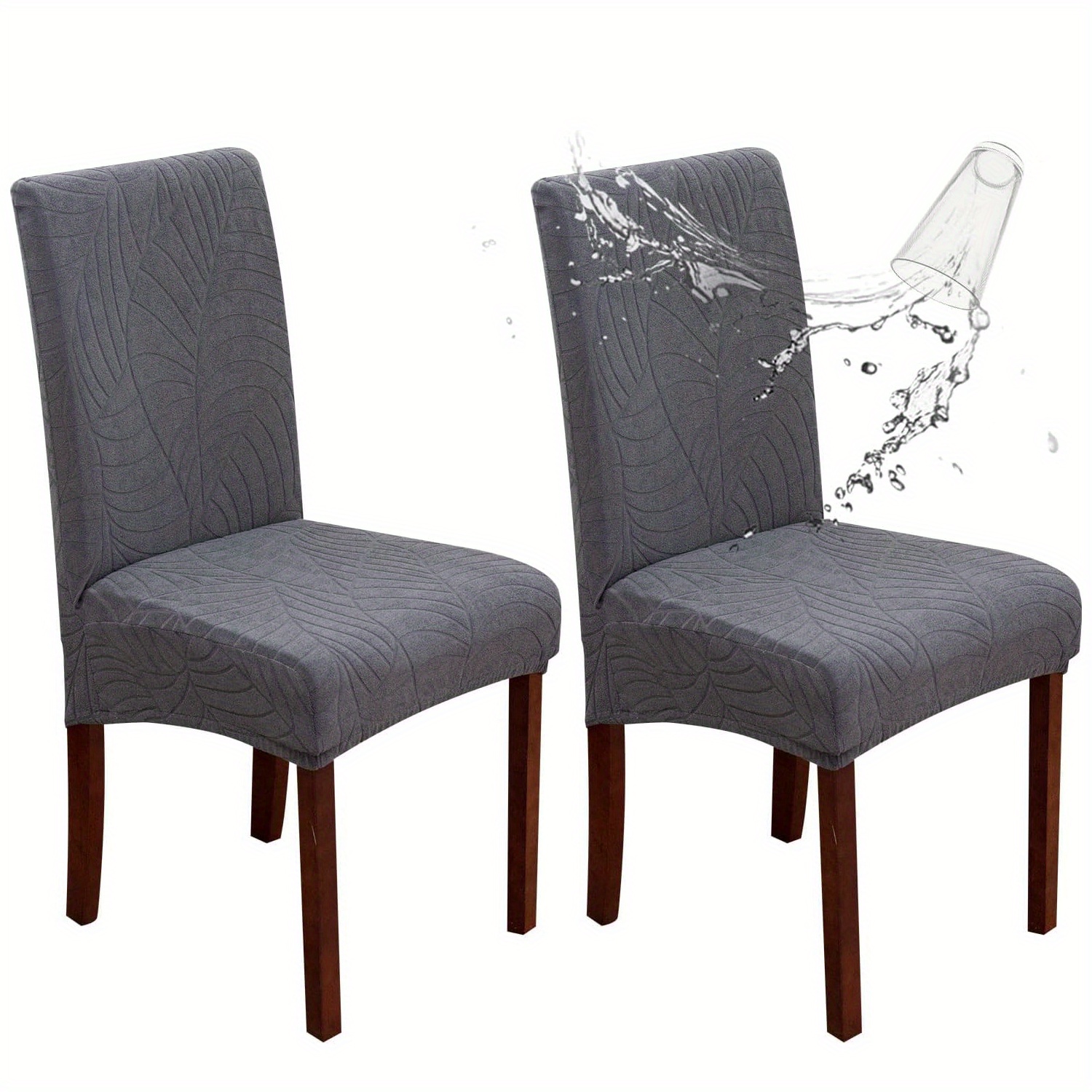  ZYHALOUK Wasserdicht Sitzbezug Stuhl, 4er Set PU Leder  Sitzbezüge für Esszimmerstühle Abnehmbare Universal Stuhlhussen für Zuhause  Hotel Bankett-Heller Reis-4er Set