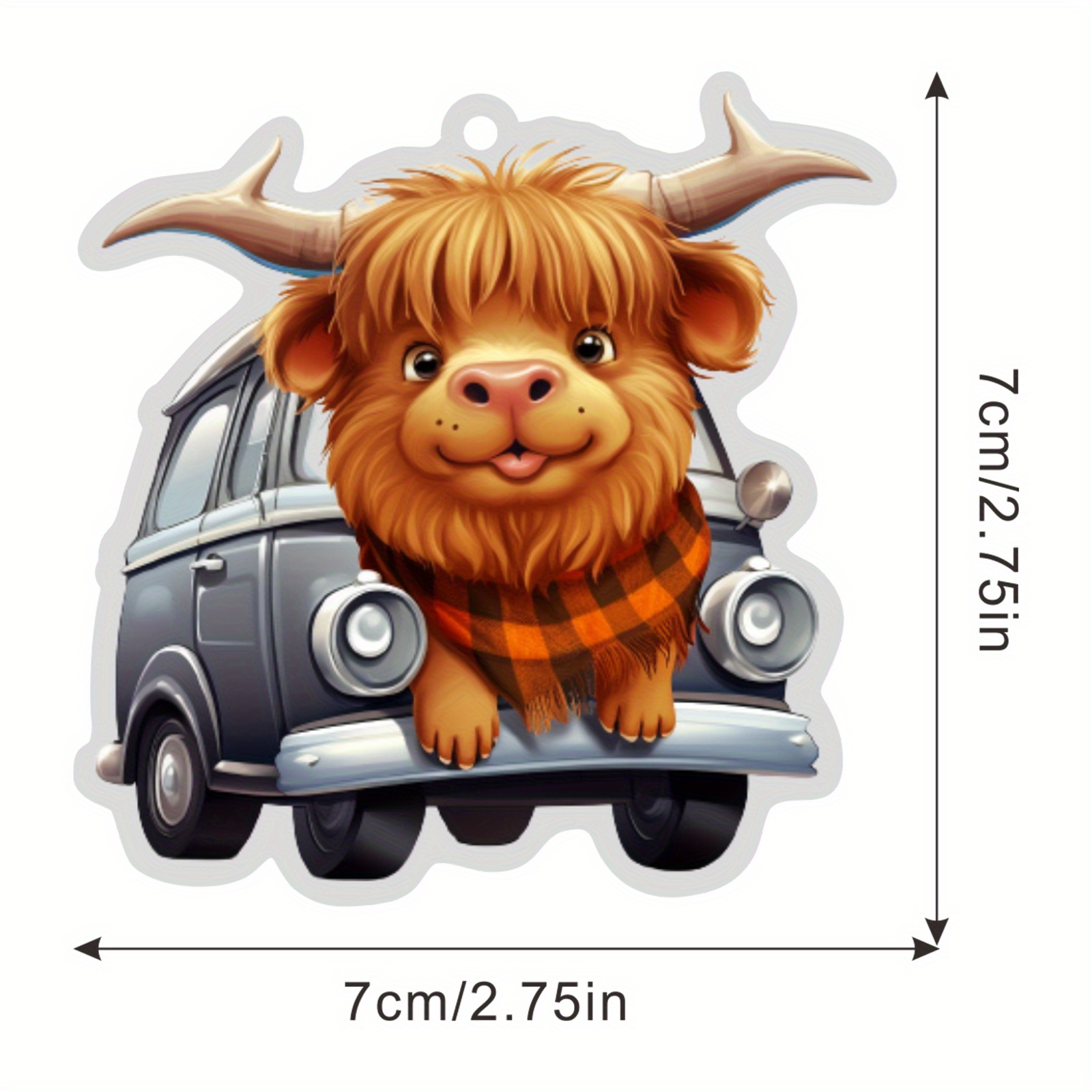 Acrylic Cartoon Highland Cattle Keychain Pendant Bag Purse Accessories For  Girls Women - Temu