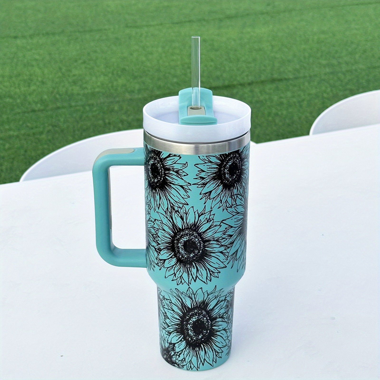 Sunflower Tumbler With Lid And Straw, Stainless Steel Insulated Water  Bottle With Handle, Portable Drinking Cups, For Car, Home, Office, Summer  Drinkware, Travel Accessories, Birthday Gifts, Christmas Gifts, Halloween  Gifts - Temu