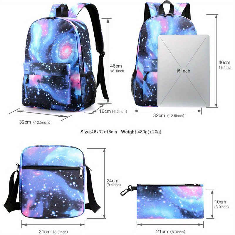 Turning Red Print School Bag Backpack Boys Girls 3PCS Schoolbag with  Shoulder Bags Pencil Case (#4)