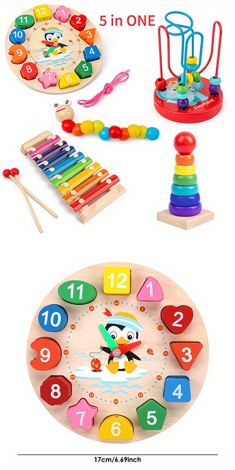 Montessori Mama Montessori Toys for Toddlers Learning Clock | Preschool Learning Educational Toys for 3 Year Old + | Kids Calendar & Teaching Clock