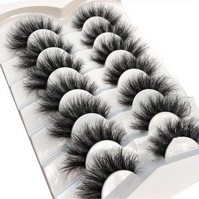 7 Pairs Cross-border Frizz Eyelashes Western Dense Messy Style Mink Lashes
