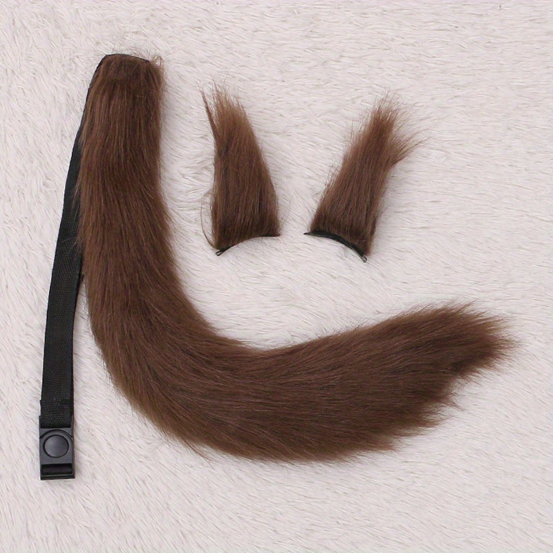 Fox Cosplay Accessories Ears Hair Clip and Tail Set