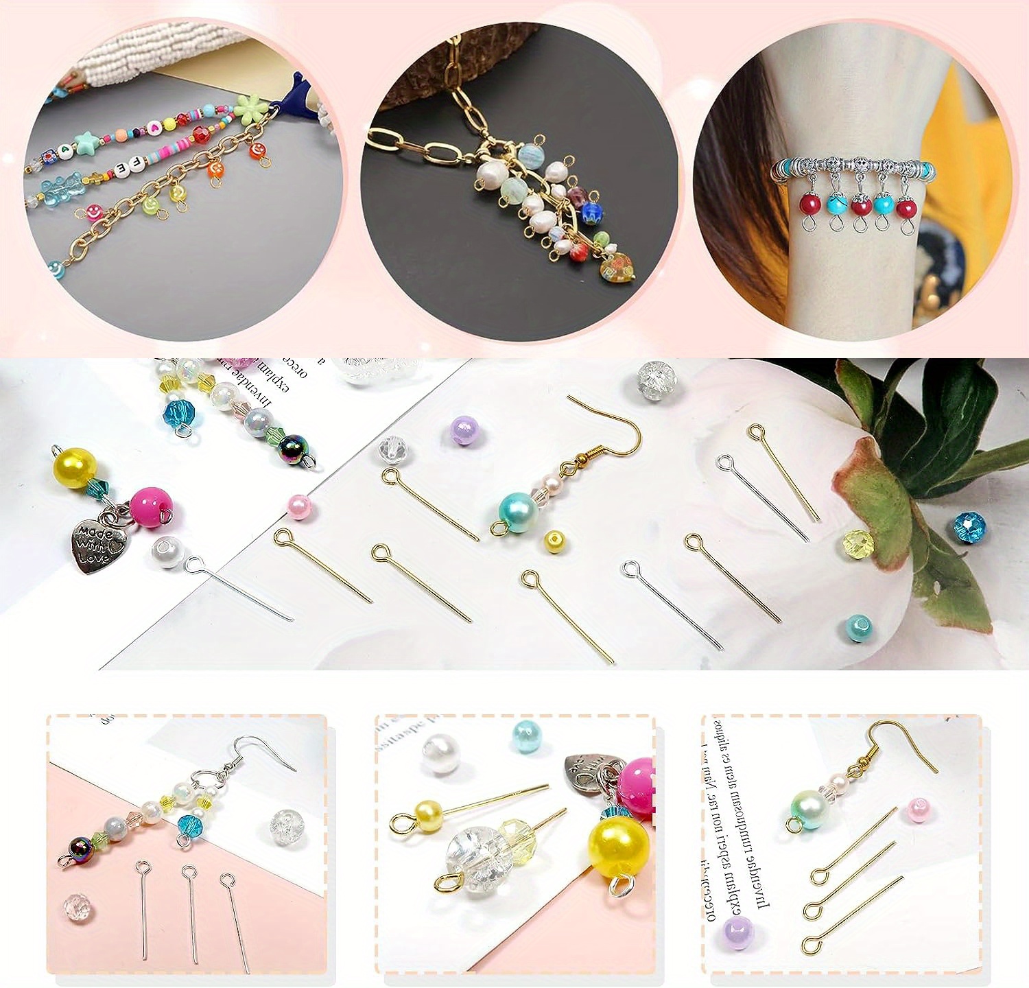 Lot Zinc Alloy Eye Pins Head Pins 9 Shape Needles For Diy - Temu