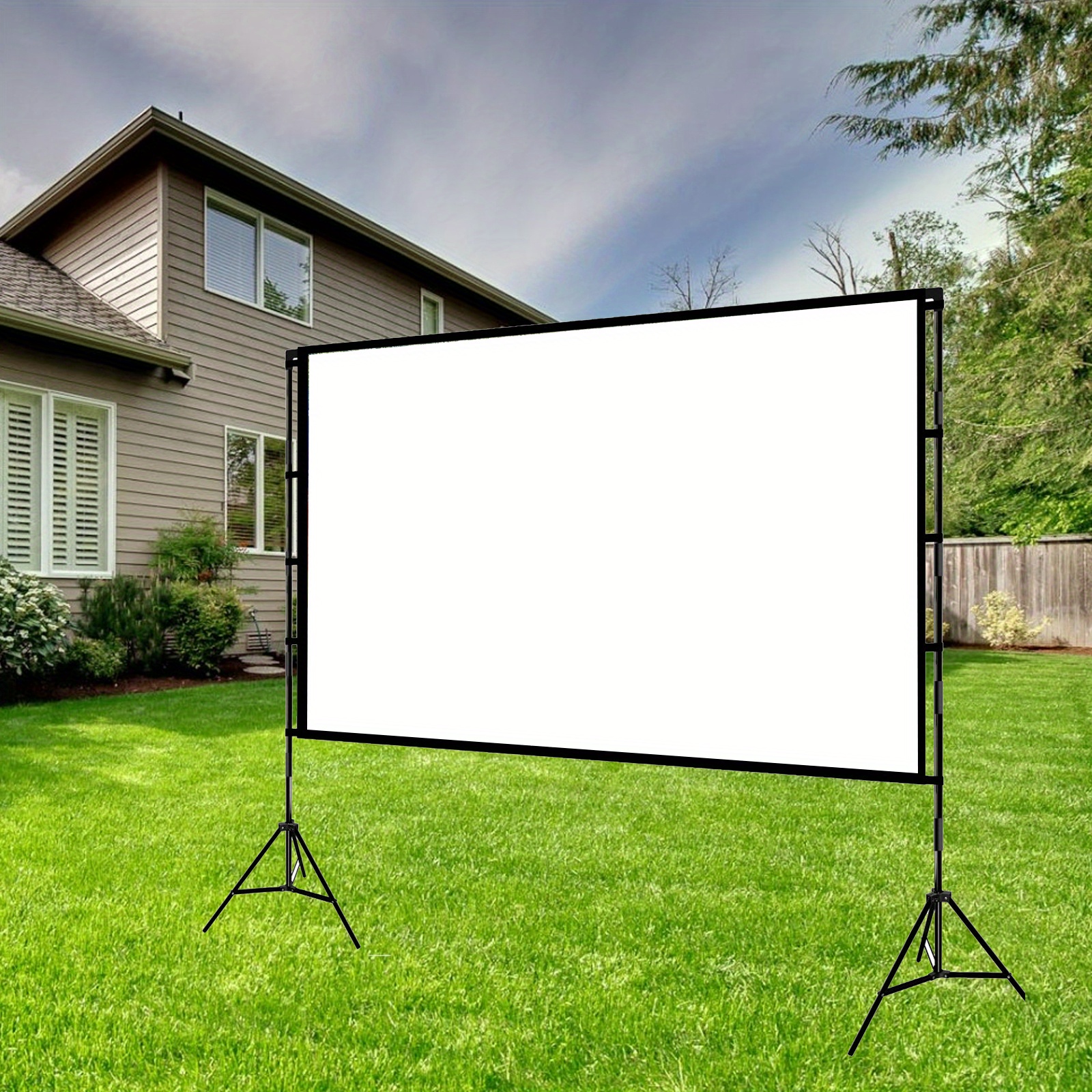 Projector Screen Tripod Stand 100 Inch,Indoor Outdoor Projection Screen
