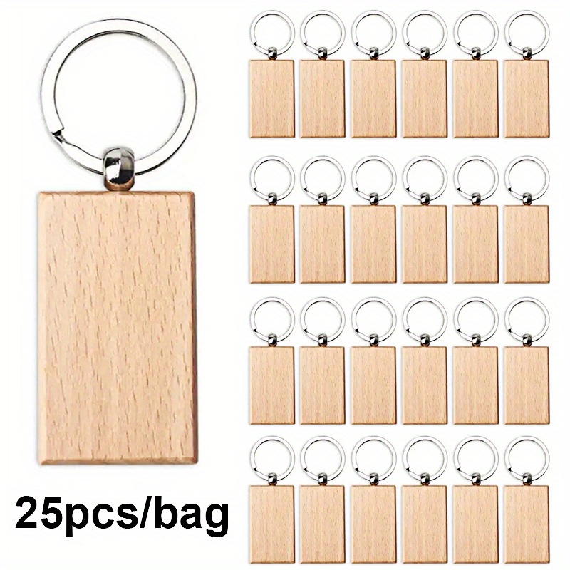 Wood Keychain Blank  Personalized Engravable Keychain Luggage Tag