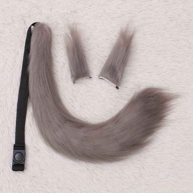 Fox Cosplay Accessories Ears Hair Clip and Tail Set