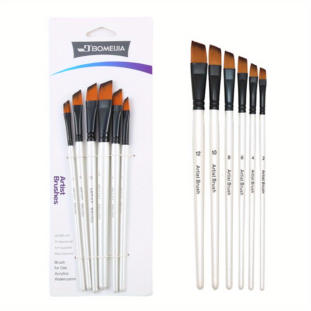 Paint Brush Set Angled Oil Brushes Special Paint Brushes For - Temu