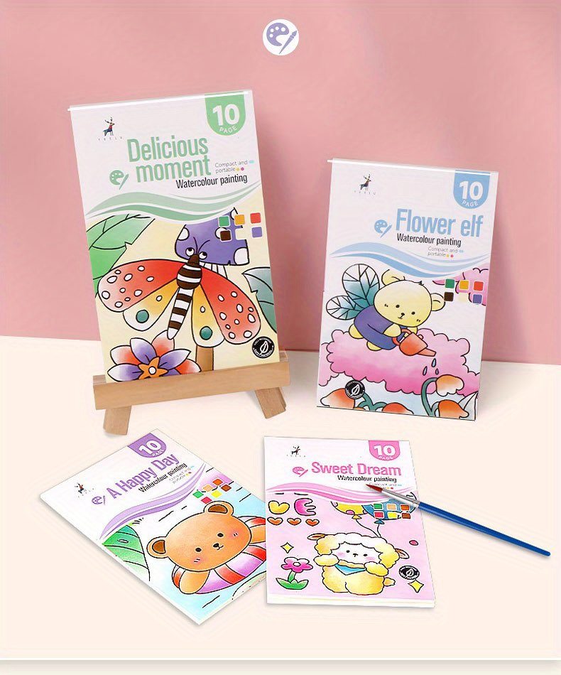 Book Creative Watercolor Paint With Pigment Painting Book - Temu