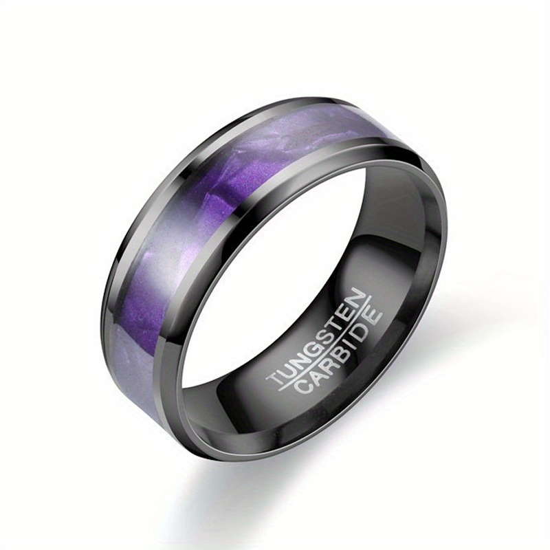 Purple titanium sale wedding band