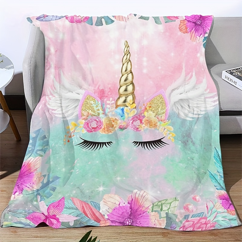 Rainbow unicorn blanket hot sale