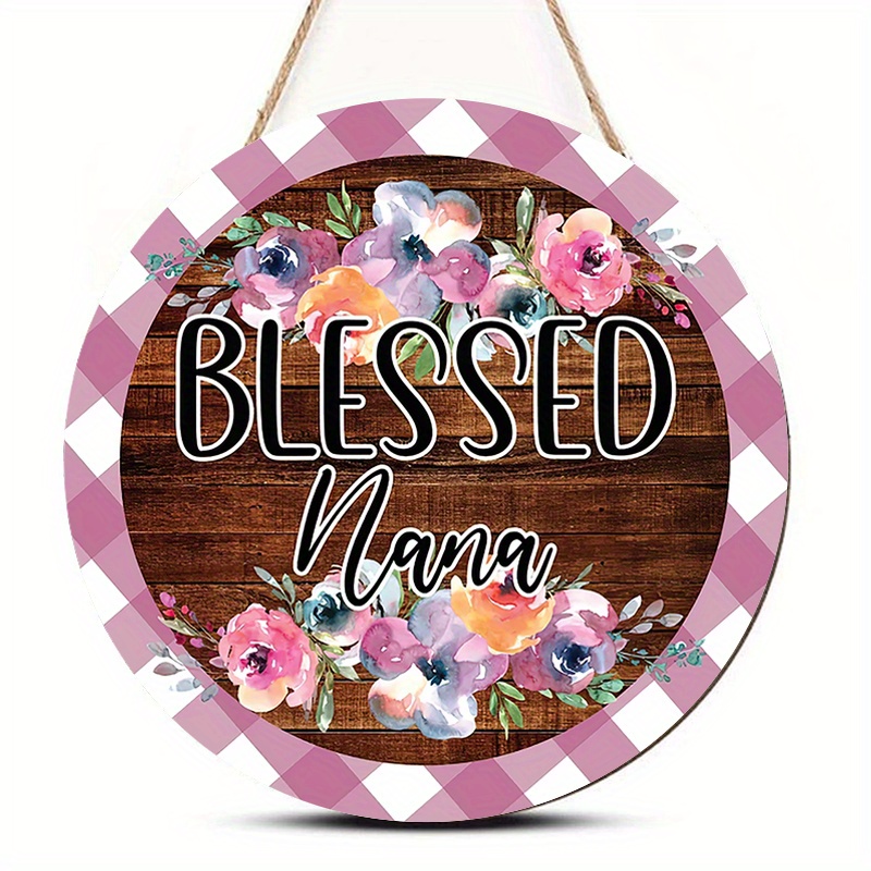 Round Wooden Vintage Blessed Slogan Plaque Perfect For - Temu