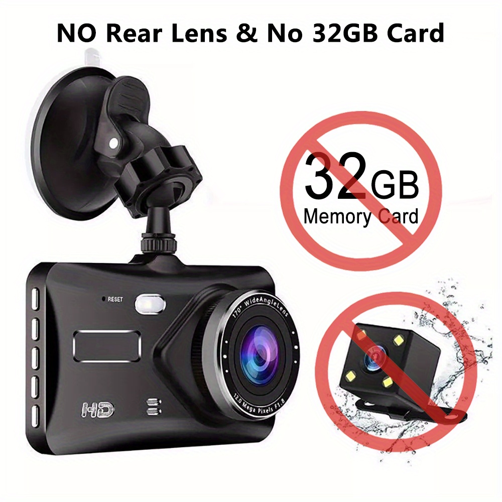 Car DVR 4.0 Full HD 1080P Dash Cam Rear View Vehicle Camera Drive Video  Recorder Night Vision Auto Black Box Parking Monitor(32G TF Card) (DVR No  Rear Camera) 