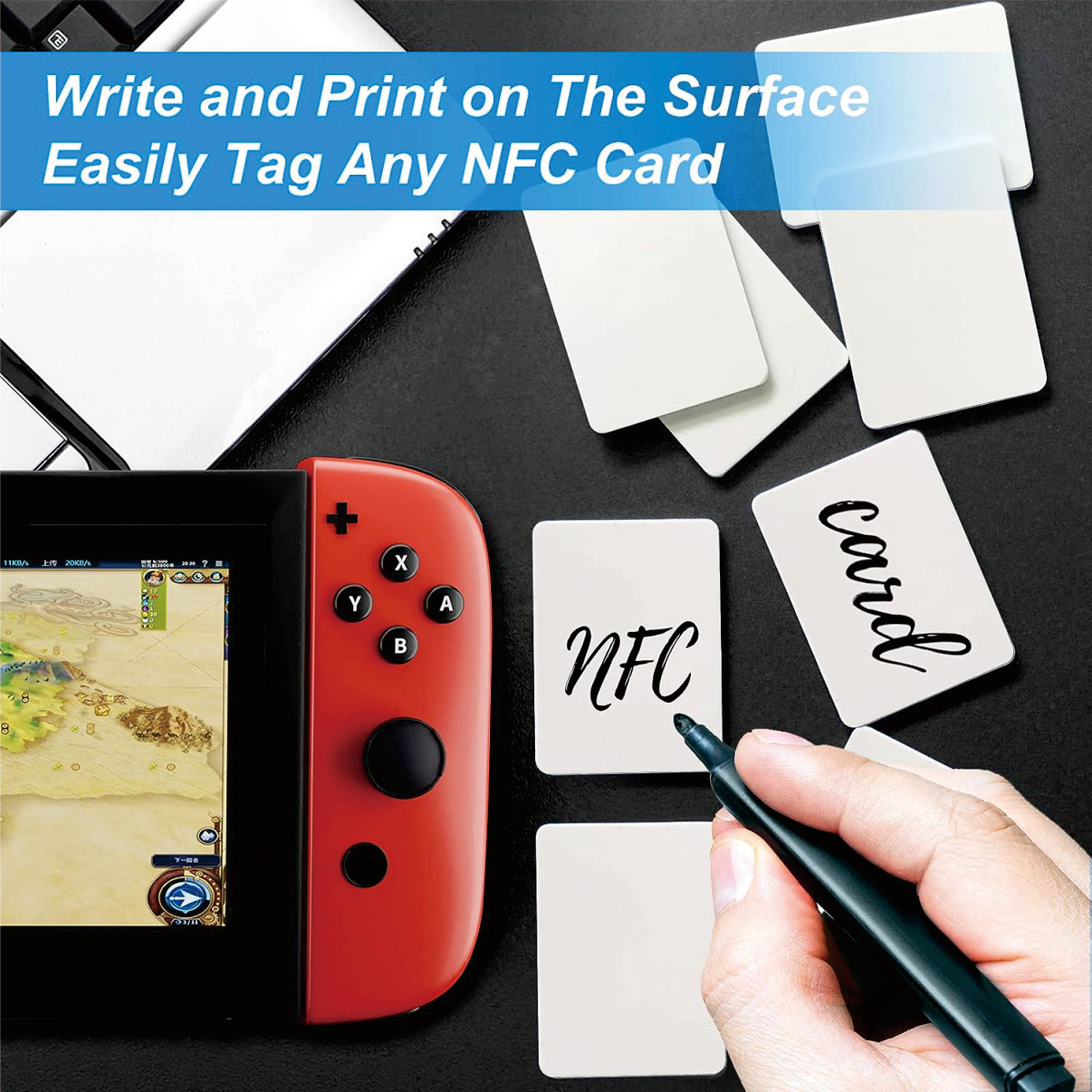 12pcs NFC Card NTAG215 NFC Tags, imprimible NFC 215 tarjetas NFC tarjetas  de visita blanco ISO tarjeta, funciona con TagMo para Android y todos los