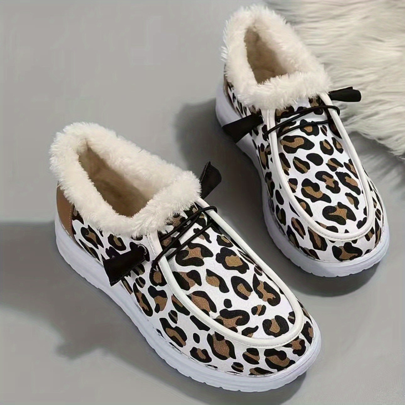 Women s leopard print lined boots slip velvet platform temu canada