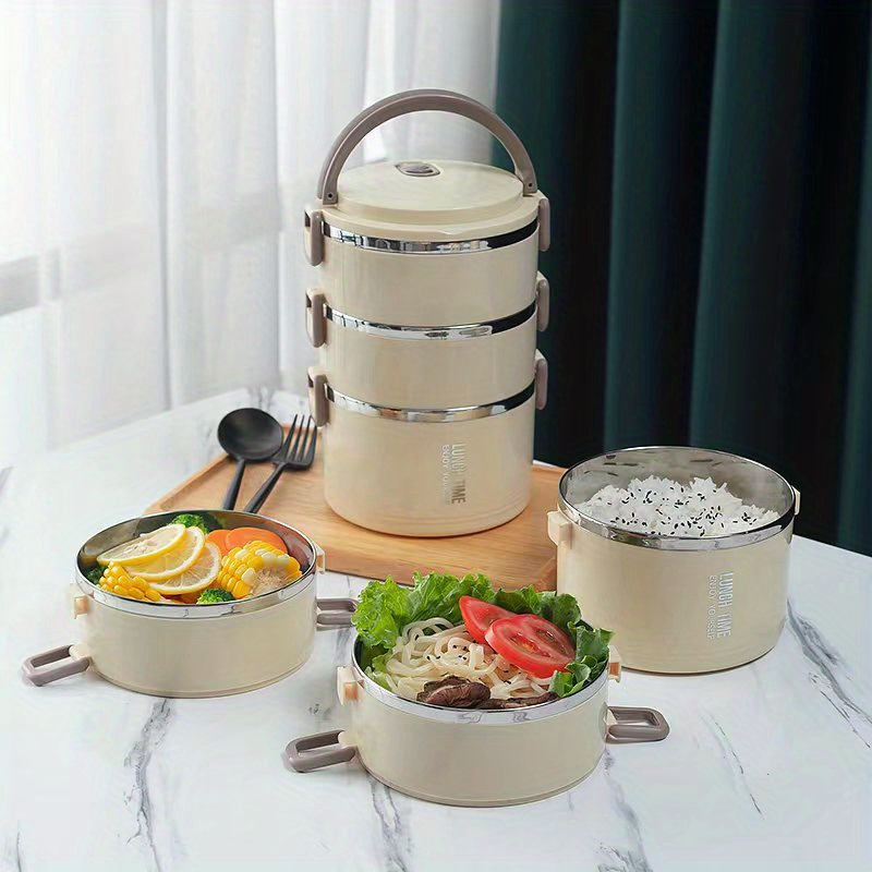 Stackable Bento Box Adult Lunch Box Stainless Steel - Temu