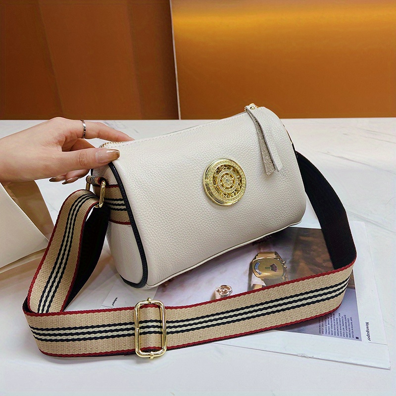 Fashion Wide Shoulder Strap Single Shoulder Body Genuine Leather Women'