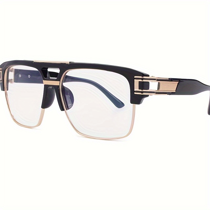 Men's Fashion Sun Glasses Vintage Blue Light Blocking Flat Mirror Square Frame Sunglasses Mixed Color PC Eyewear