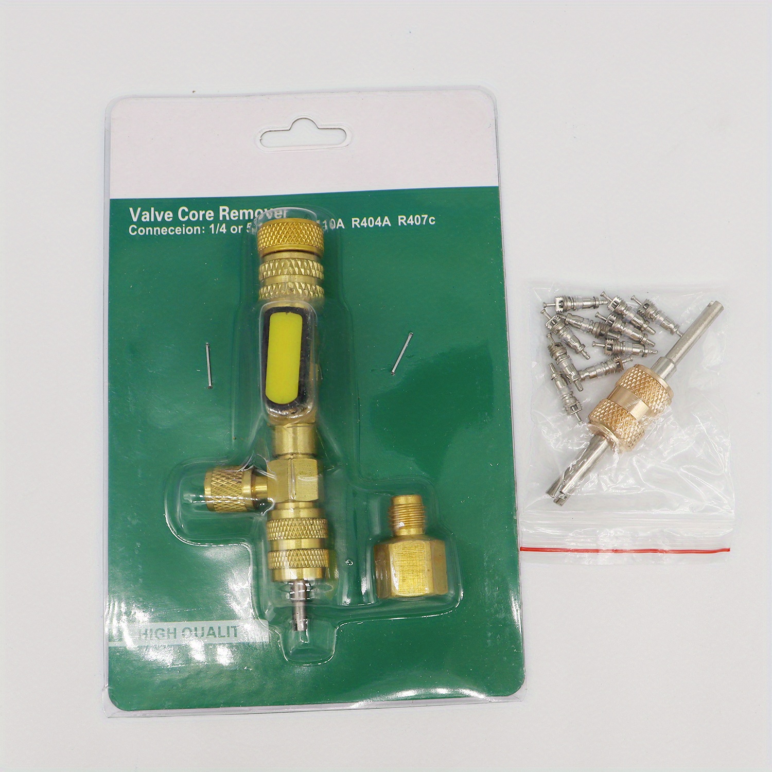 Acheter Outil d'installation de dissolvant de noyau de Valve R410/R22,  double taille, Port 1/4 5/16, outil de cvc avec 10 pièces de Valve 5V1