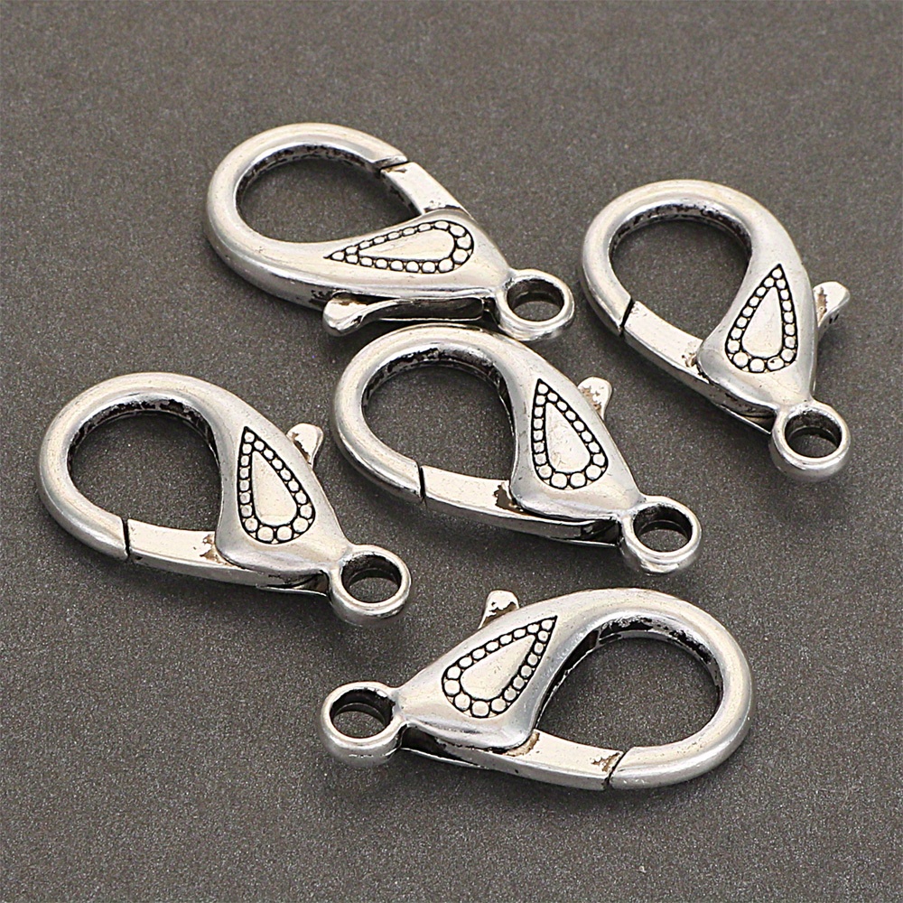 5pcs 17x31mm Big Metal Classic At Silvery Plated Lobster Clasp Bracelets Connecters For Making
