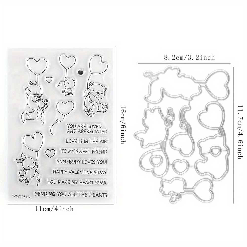 "love-themed Stamp And Die-cut Set For Scrapbooking, Diy Crafts, Wedding Invitations & Card Making - Essential Paper Crafting Supplies"