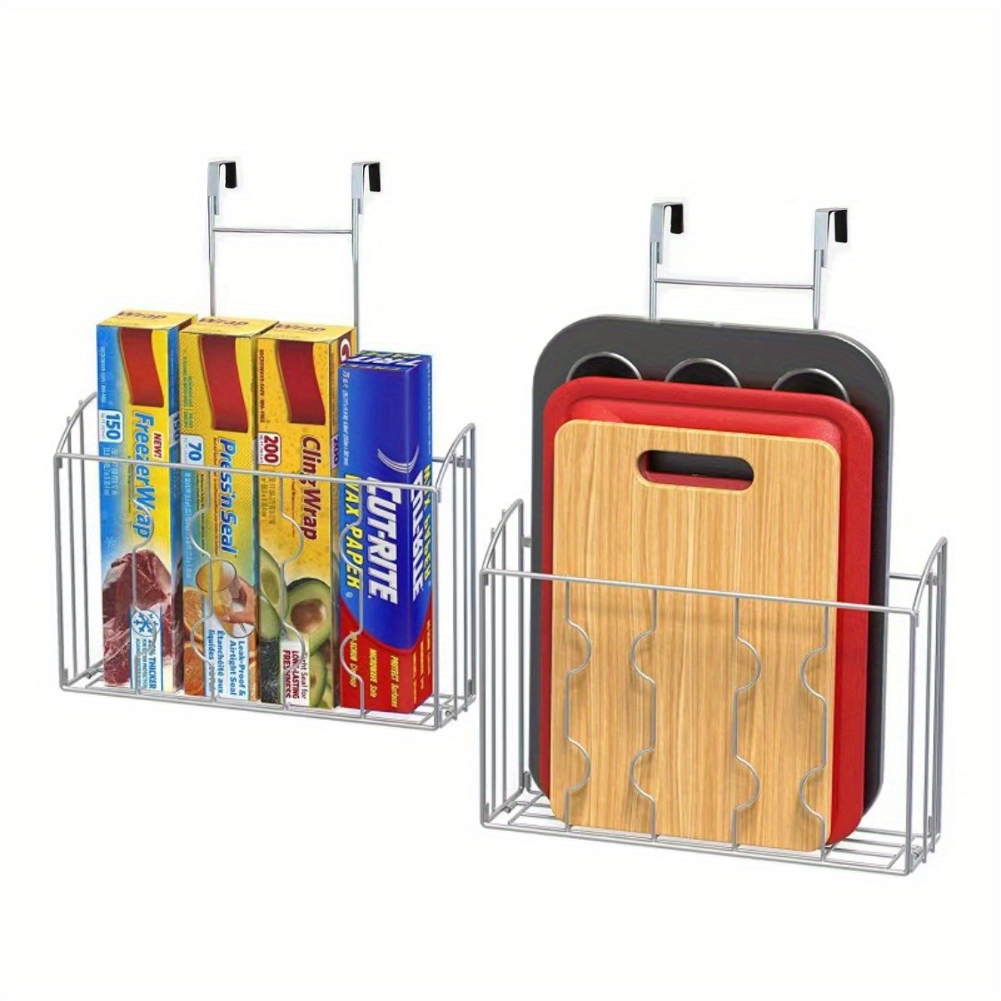 Kitchen Storage Rack Cabinet Door Organizer Holder Cutting - Temu