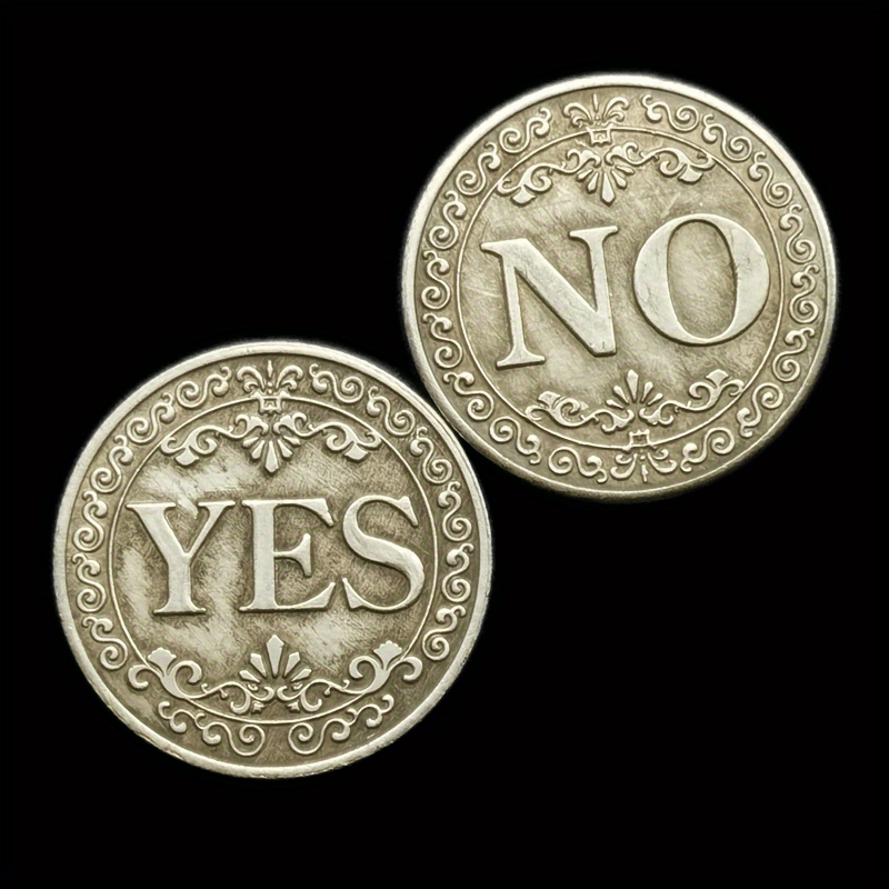 Floral YES/NO Letter Ornaments Collection Art Gift Souvenir Commemorative  Coin, Collection Coin, Challenge Coin