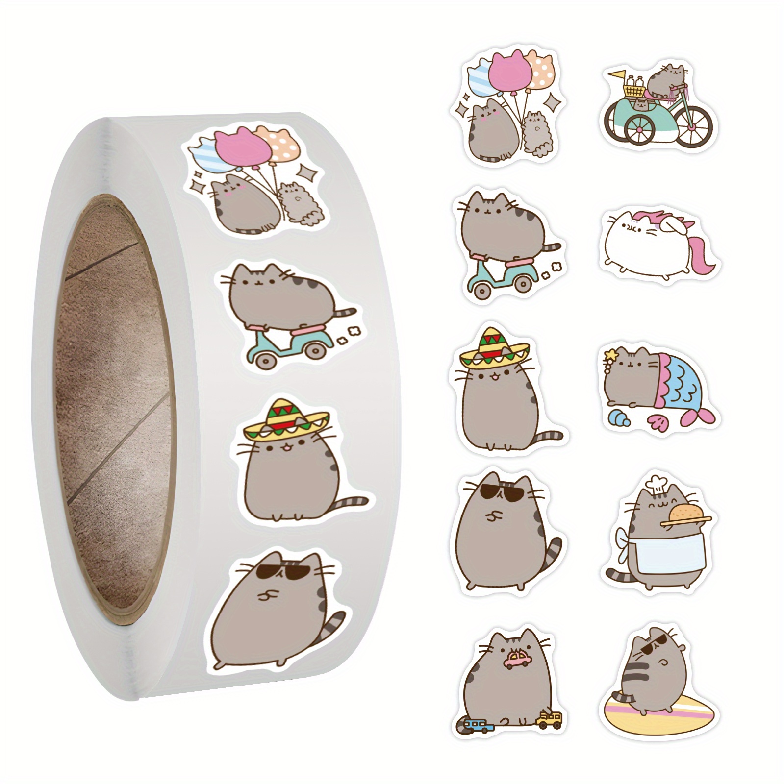 50 Cute Cat Stickers, Waterproof Vinyl For Water Bottles, Notebook,  Scrapbooking, Kawaii Kitten Animal Company, Cat Gifts, Merchandise Gifts  For Adult