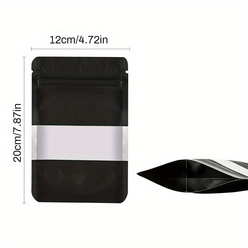 Black Color Zipper Bags Food Storage Pouch With Clear Window Zip Lock Bags  For Food Packaging - Temu