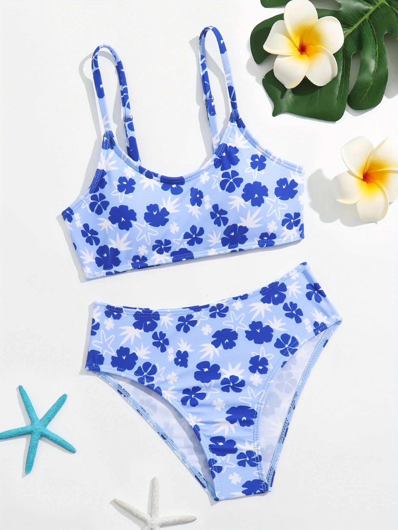 Elegant Girls 2pcs Swimsuit Set, Splicing Top + Shorts Set Bathing Suit  Summer Clothes For Beach Vacation Surfing Sports Gift