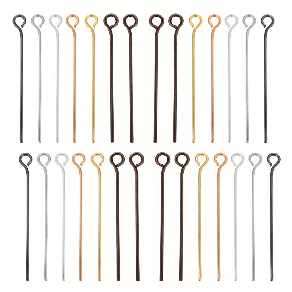 400pcs/Box Flat Head Pins Eye Pins For DIY Jewelry Making