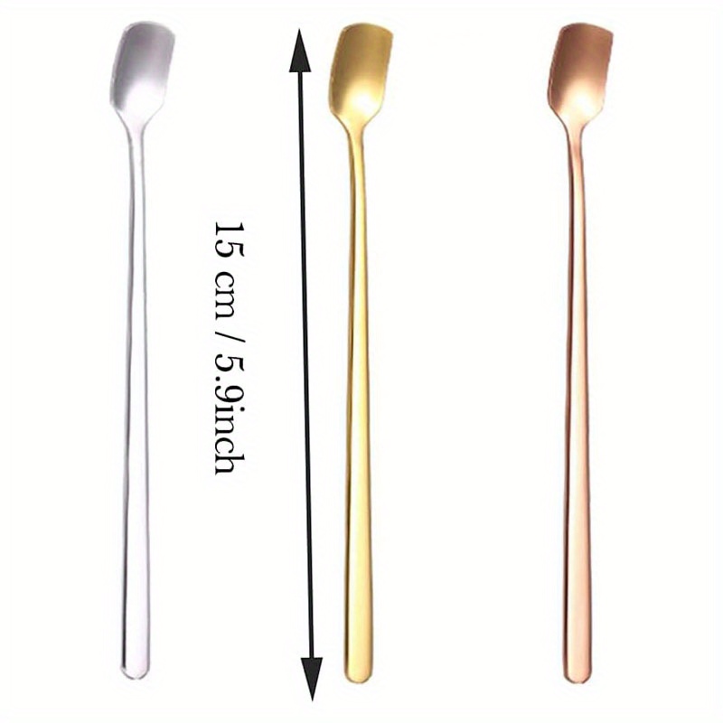 Coffee Spoons Long Handle Ice Cream Spoons Dessert Spoons Temu United