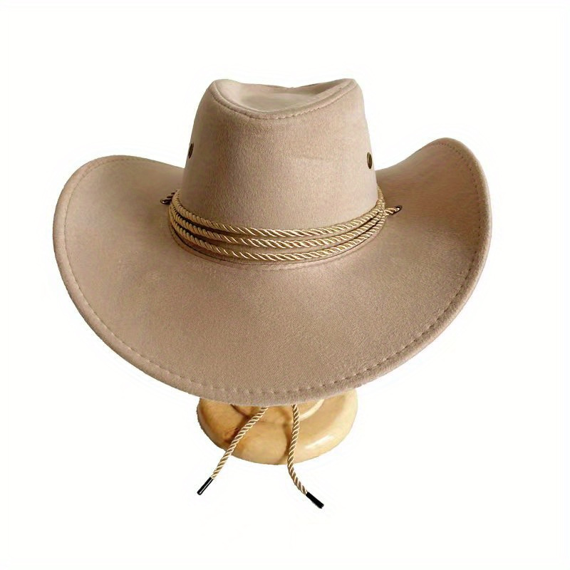 Sombrero de vaquero occidental Hombre de moda Gorras de jazz Sombrero de  parasol al aire libre de Moda para mujeres Hombres Rendimiento Marrón