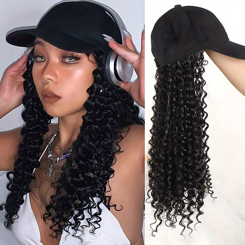 Weave Got the Look - Kinky curly baseball cap with hair