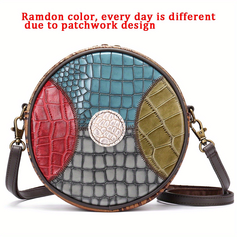 Circle Leather Bag Leather Crossbody Bag Women's Genuine 