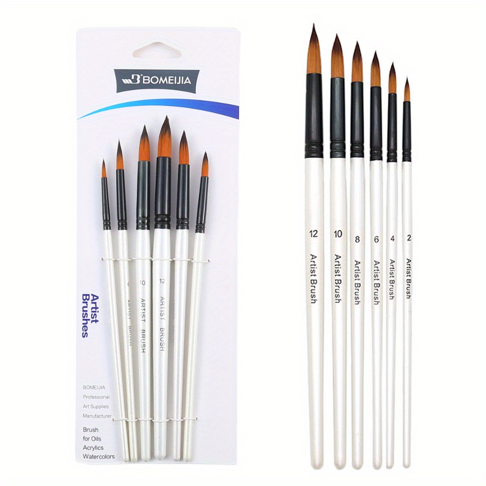 Keep Smiling Artist Flat Brush Set of 12 pc for Acrylic and Watercolor