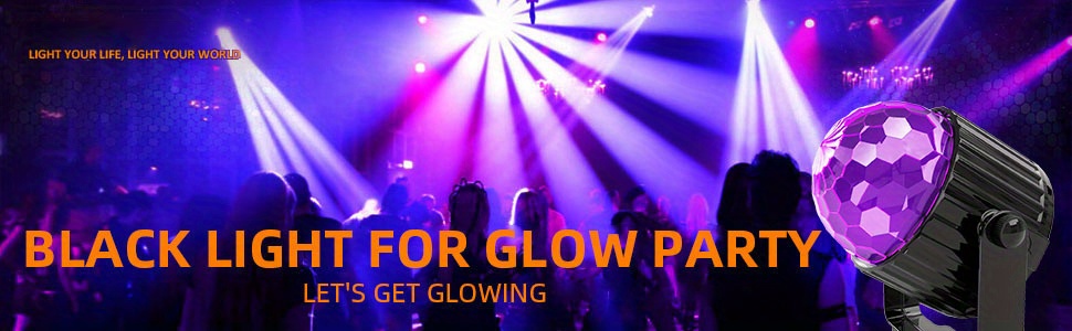 Uv Black Lights For Glow Party, 6W Disco Ball Led Party Lights