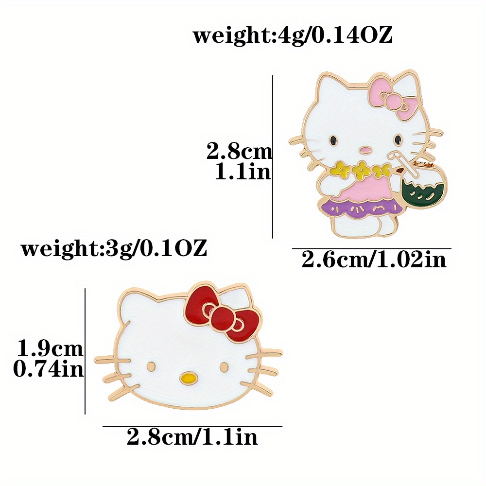 Hello Kitty Enamel Pin Sanrio for Lapel Backpacks Bags Cute Face Bow