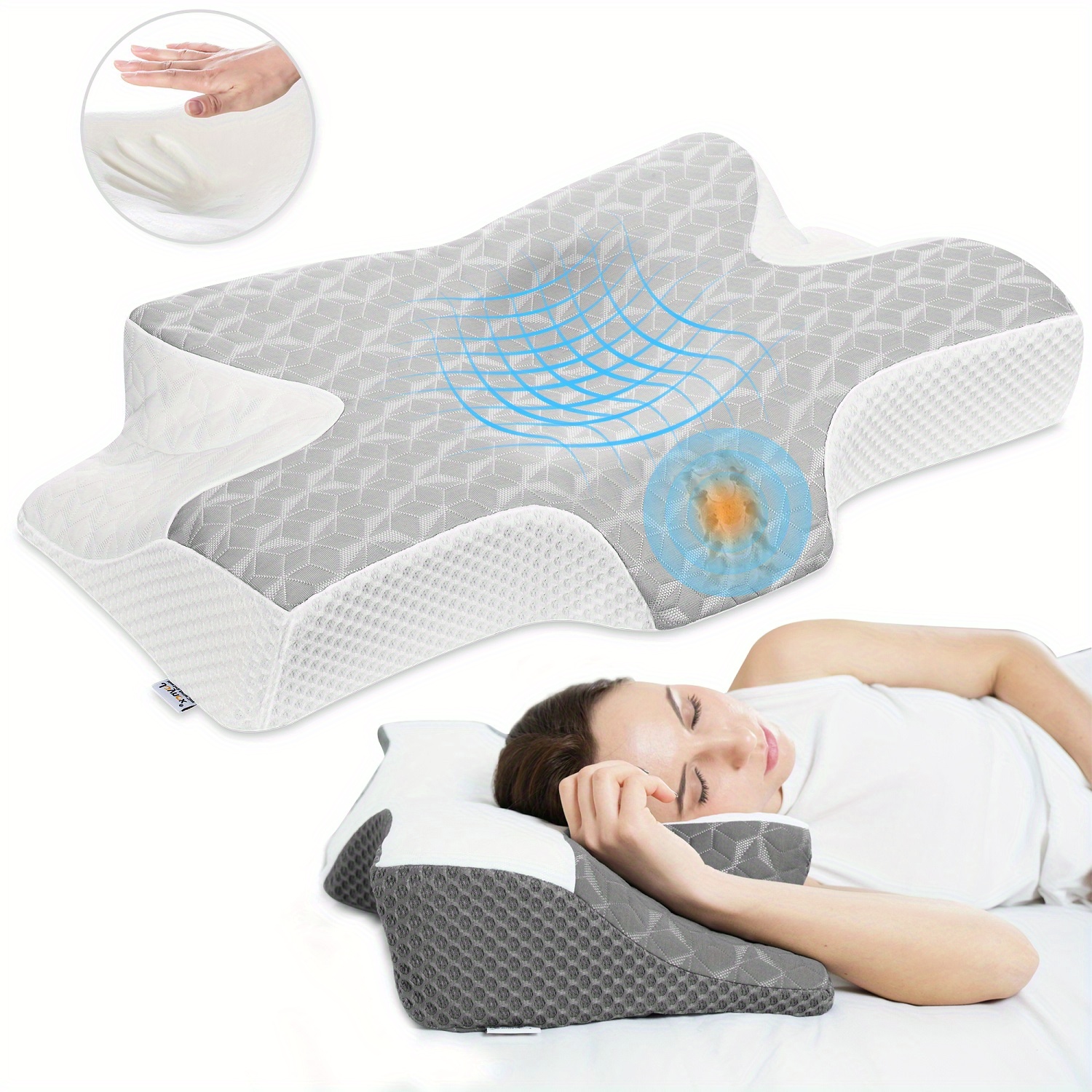 2024 Contour Memory Foam Pillow Side Sleeper Pillow Cervical