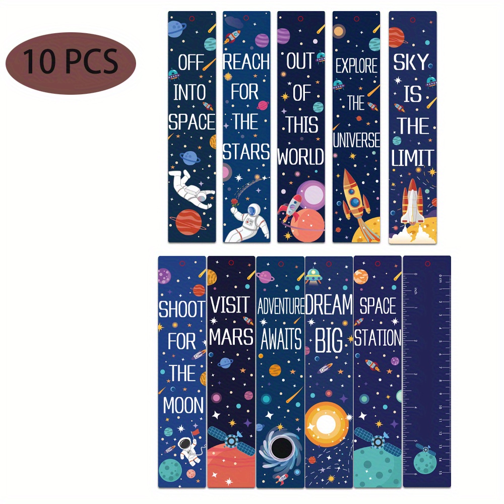 SET OF 4 BOOKMARKS BY BEST BRANDS SPACE THEME