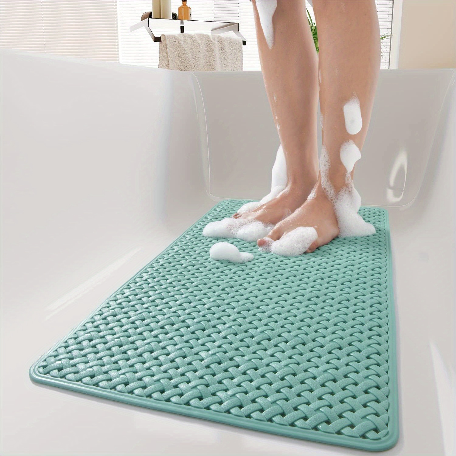 PLIMPO alfombra antideslizante con ventosas bañera/ducha blanco 36 x 72 cm