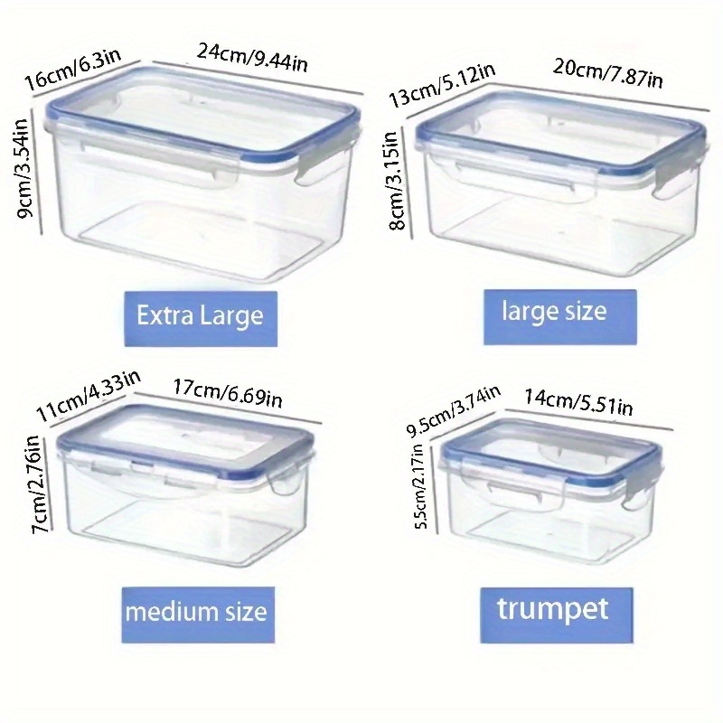 Sealed Food Storage Box Kitchen Rectangular Transparent Lid Large Thickened Container  Food Grade Pp Plastic Preservation Box - AliExpress