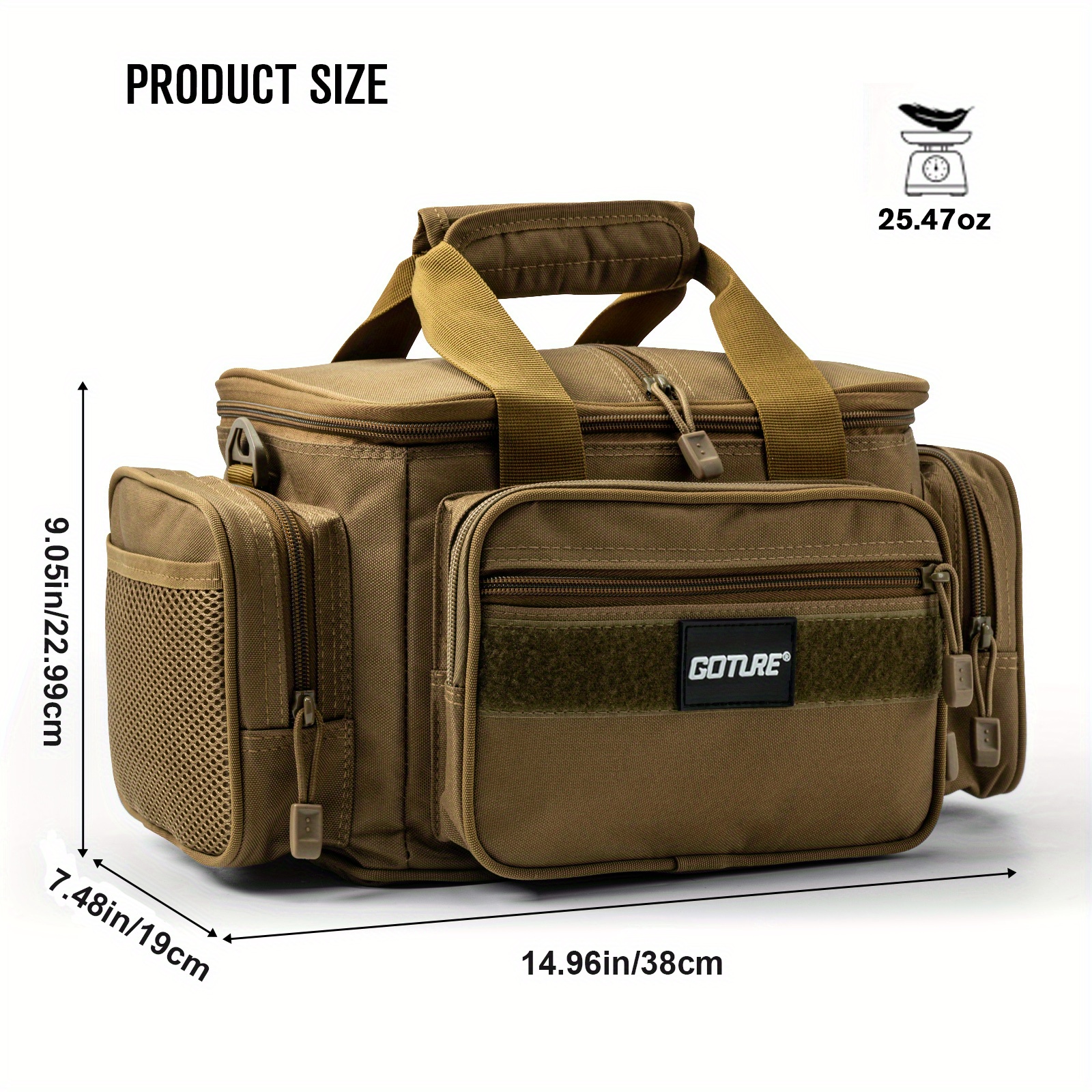 Pluokvzr Large Capacity Carp Holdall Fishing Carryall Bag Carp Tackle Storage Bag Outdoor, Size: 40, Green