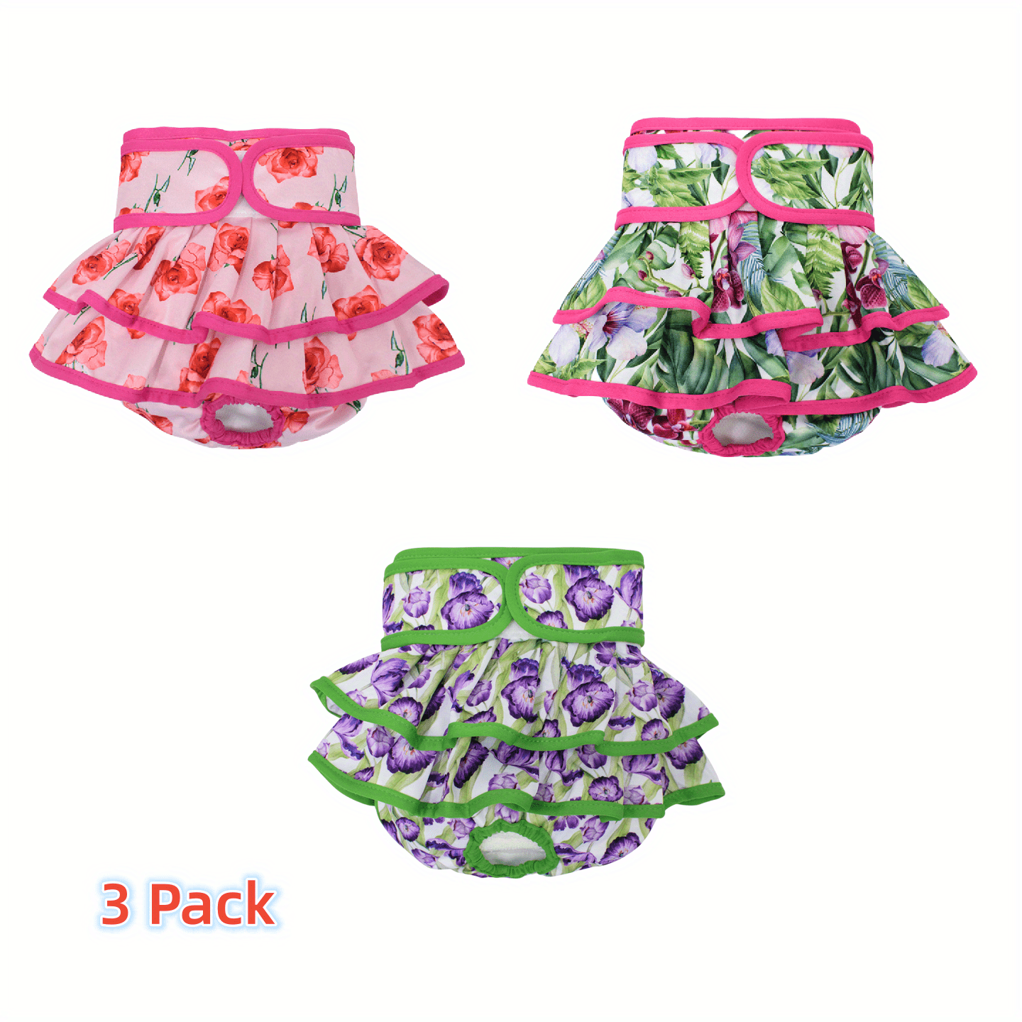 3pcs Washable Female Dog Diapers Highly Absorbent Dog Pants For Female Dogs  In Heat Physiological Period Incontinence Or Excitable Urination, Shop Now  For Limited-time Deals