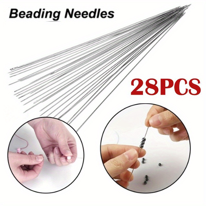 5PCS Open Curved Beading Needles Pins Jewelry Making Tools Stainless Steel  Needle for Bead Threading Pins