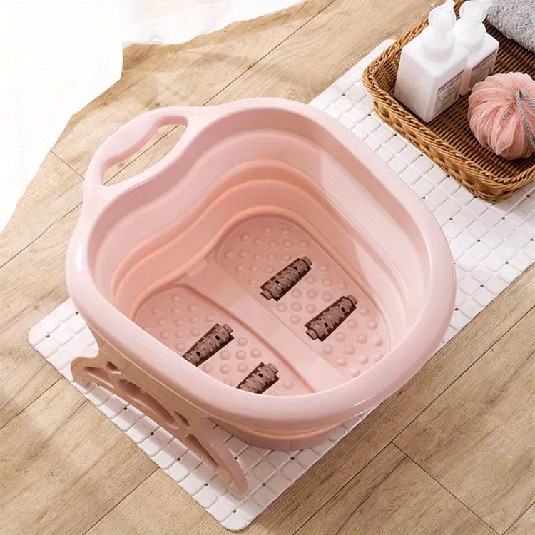 KALLORY 2pcs Folding Washbasin Foot Bath Bucket Cartoon Baby Tub Foldable  Dish Tub Laundry Basket Sink Basin Baby Bottles Foot Soak Tub Camping Basin