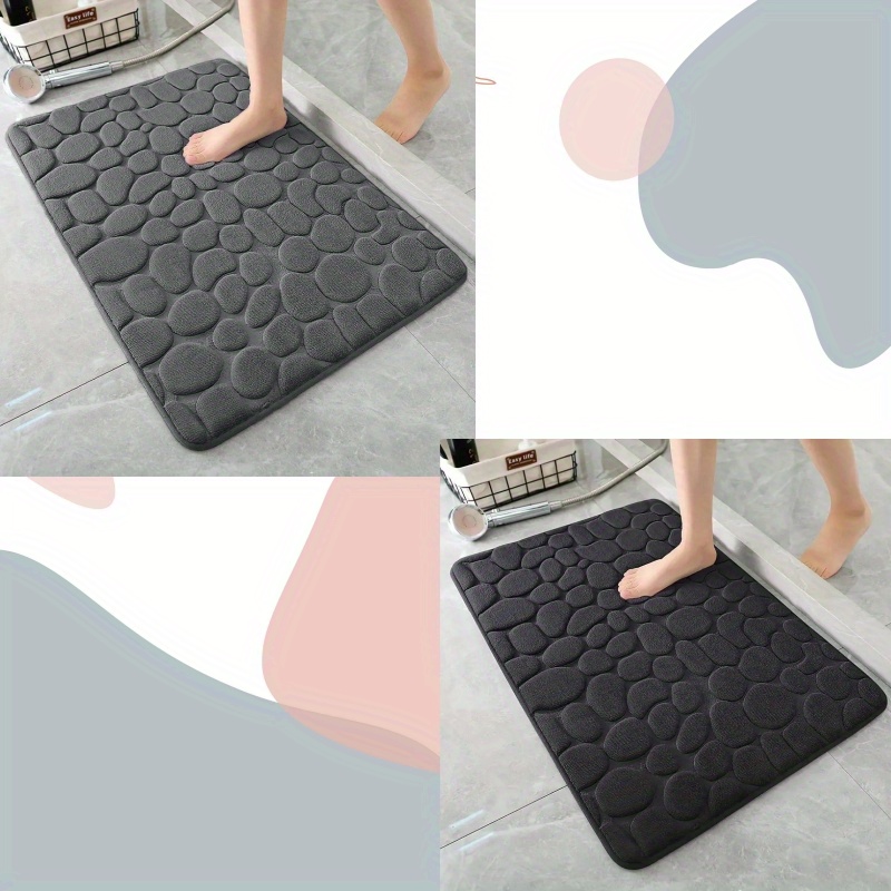 Memory Foam Bath Mat Embossed Pebble Comfortable Floor Rug - Temu