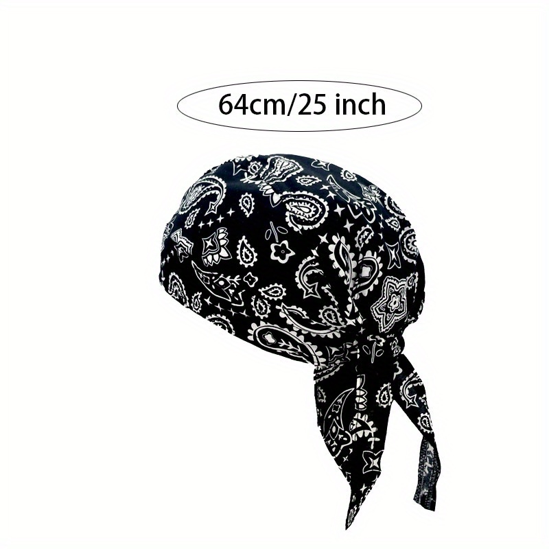 1pc Cotton Doo Rags Paisley Skull Bandana Motorcycle Do Rags Head Wrap ...